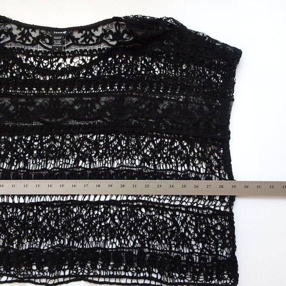 TORRID Women's Lace Crochet Top Pullover Blouse Topper Swim Cover-Up Black 4X 4 - Picture 12 of 12